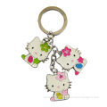 Zinc Alloy Hello Kitty Cat Shape Charms Metal Keychains For Souvenir Gifts And Promotions